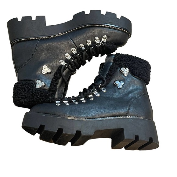 New COOL PLANET BY STEVE MADDEN Black Paris Cyclone Winter Hiker’s Boot Size 7 - Picture 5 of 12